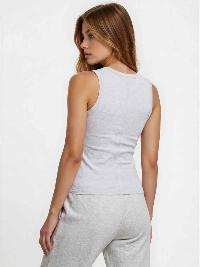 BOGILVY - EMMA, Wide Leg, Sweatpants, High-Waist, New Grey Melange