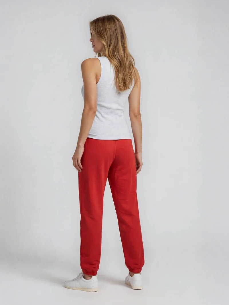 BOGILVY - STELLA, Straight Fit, Sweatpants, High Rise, Red