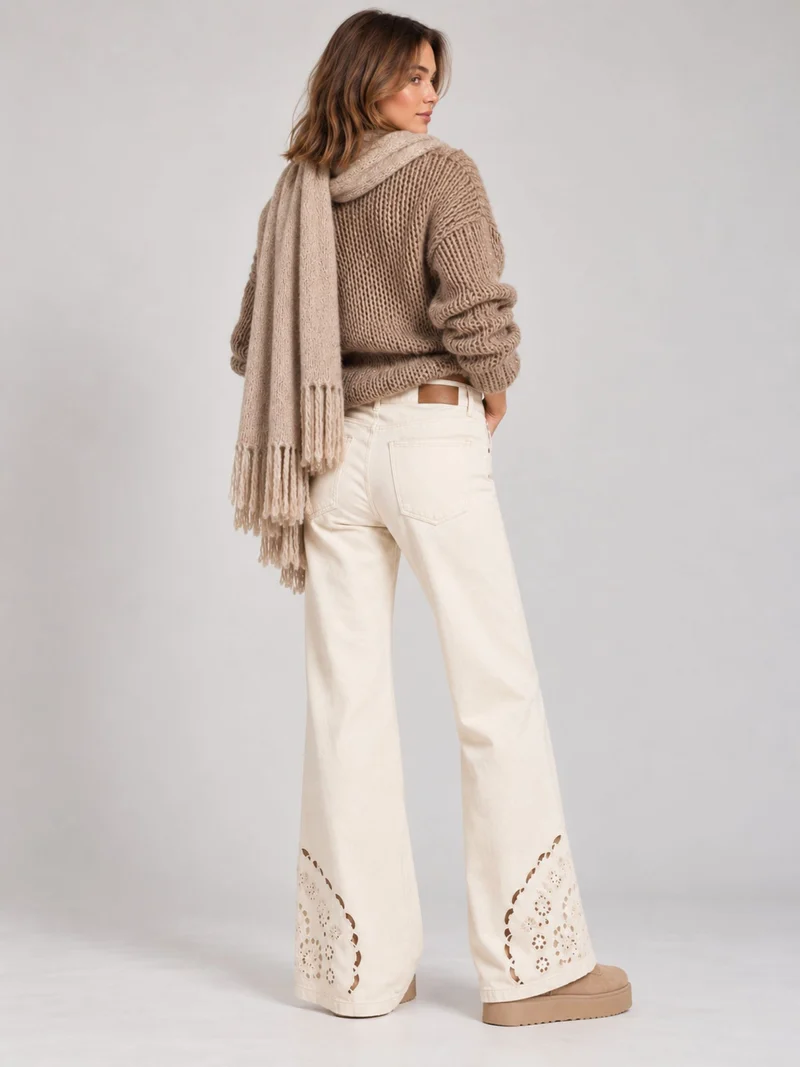 MAVI - MALIBU, High Waist, Loose Wide Leg, Cream Denim