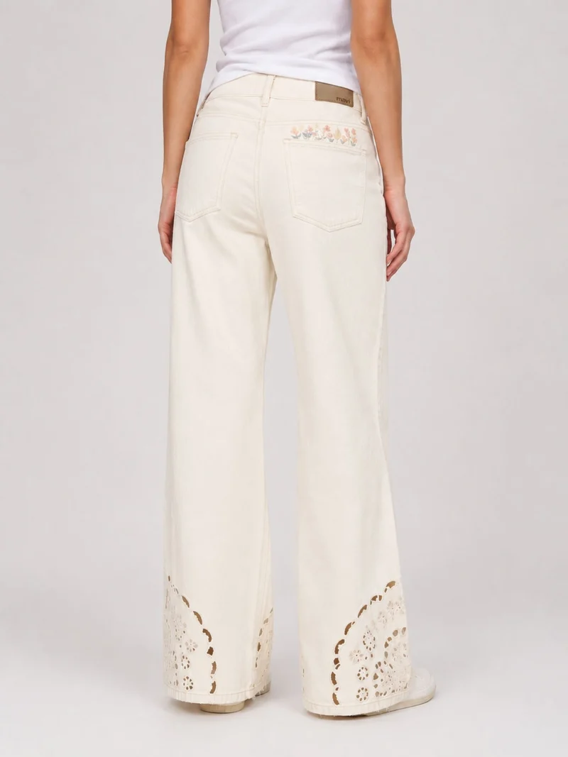 MAVI - MALIBU, High Waist, Loose Wide Leg, Cream Denim