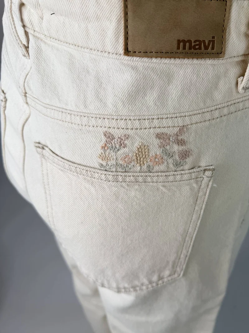 MAVI - MALIBU, High Waist, Loose Wide Leg, Cream Denim