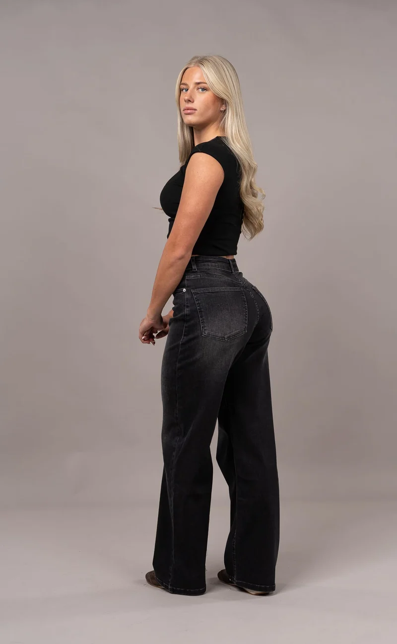 Womens Baggy Fitjeans - Worn Black