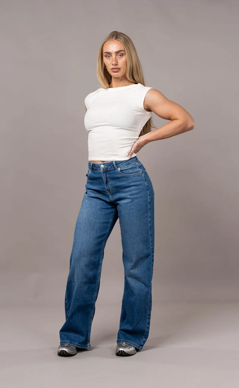 Womens Baggy Fitjeans - Stonewashed Blue