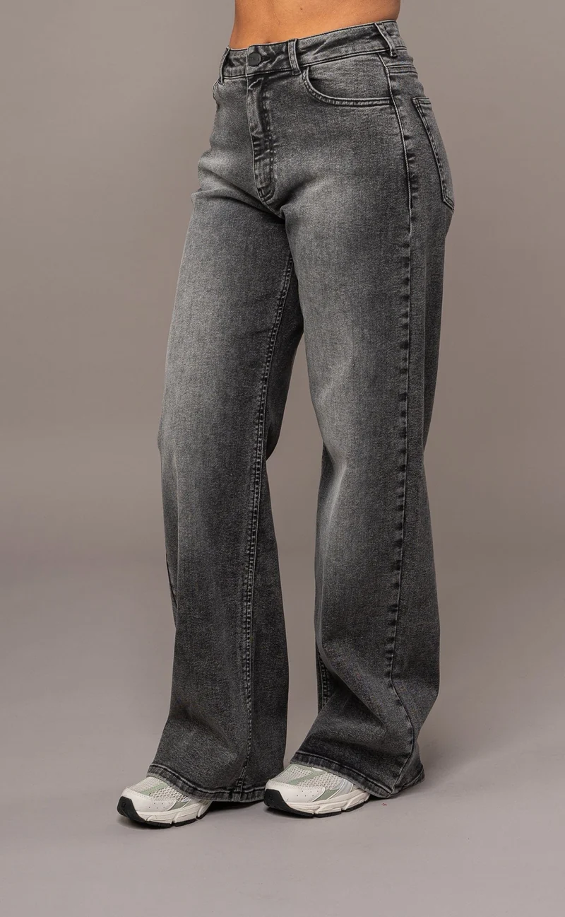 Womens Baggy Fitjeans - Heavy Washed Black
