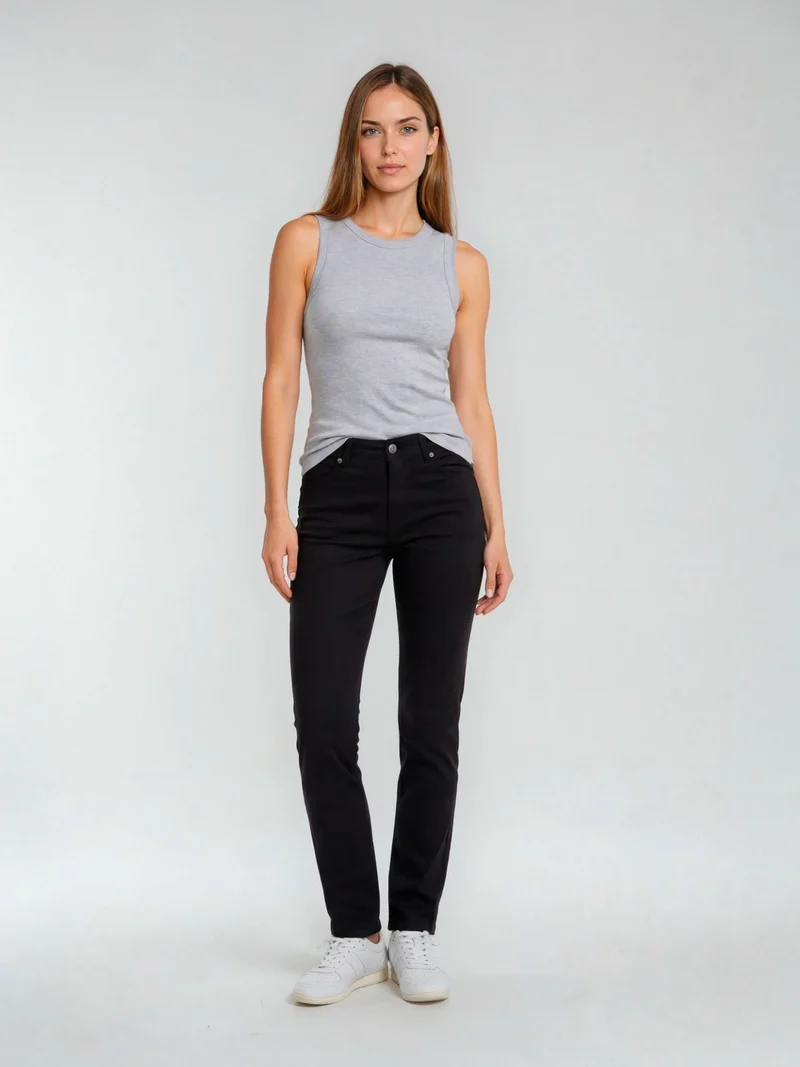 MAC - MELANIE, Straight Fit, High-Waist, Black-Black