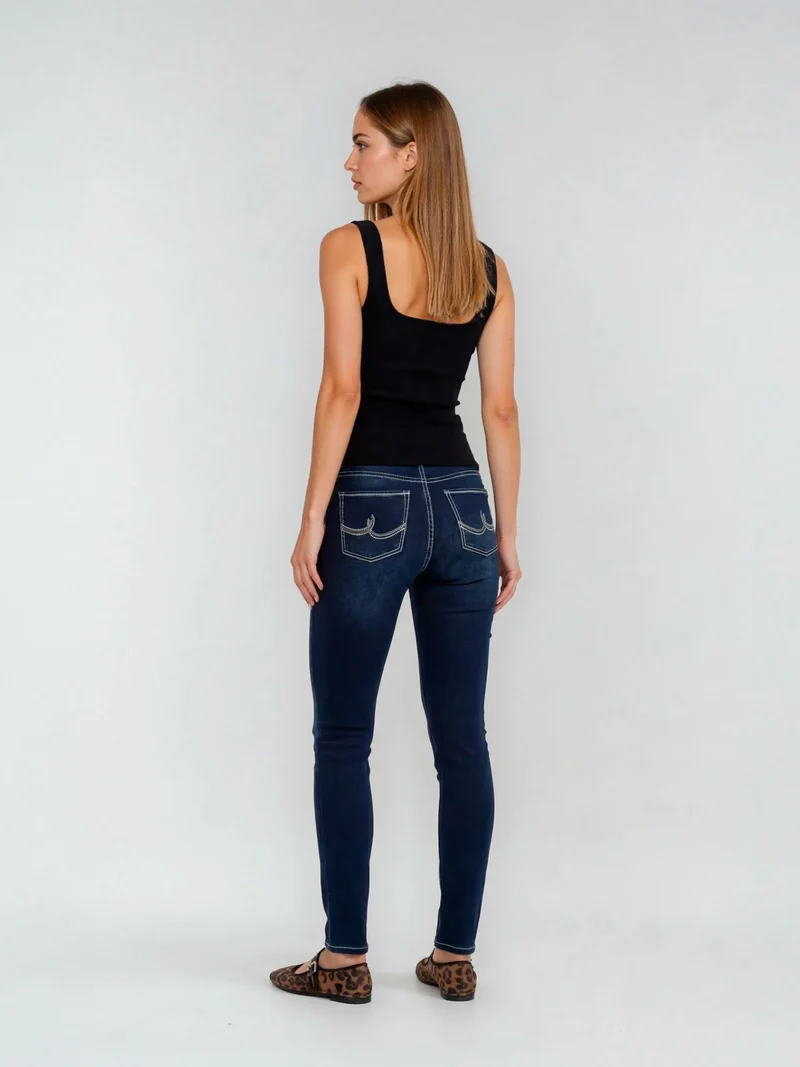 PIONEER - BETTY Strass Jeans, Straight Fit, Mid-Waist, Blue Black Used