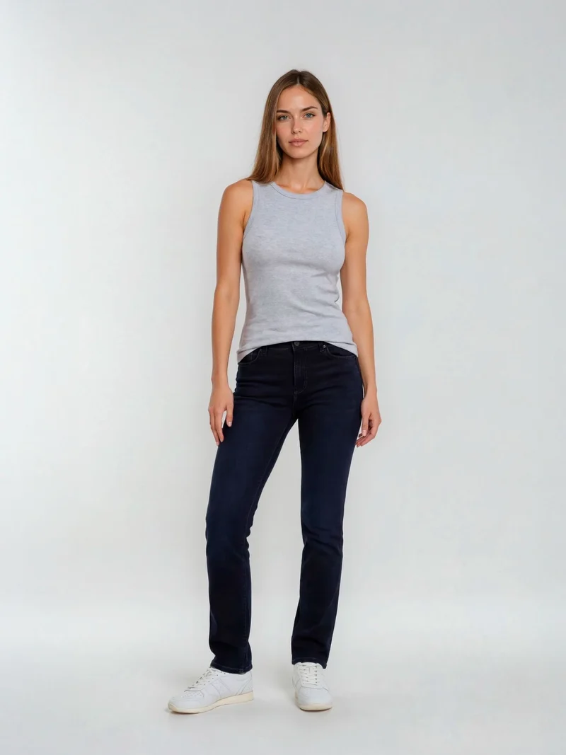 PIONEER - BETTY, Straight Fit, Mid-Waist, Blue Black