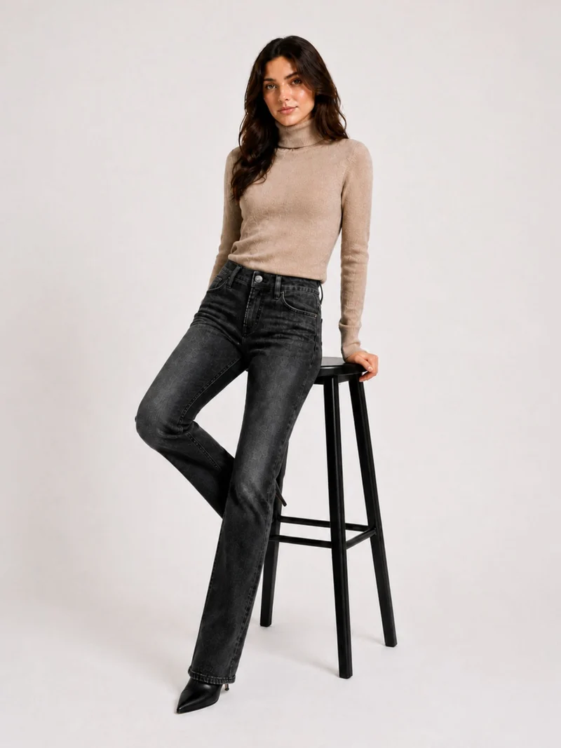 CROSS JEANS - ROSE Jeans, Straight Fit, Mid-Waist, Black