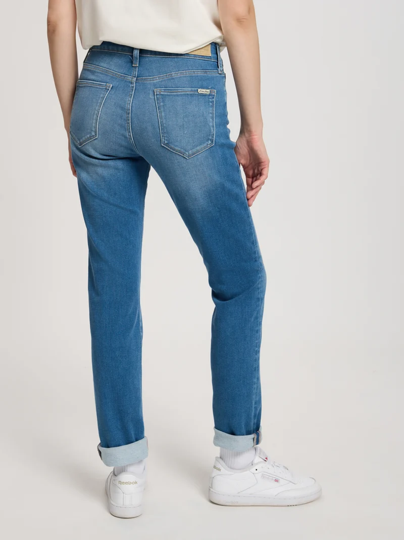 CROSS JEANS - ANYA Soft Flex Jeans, Slim Fit, High-Waist, Mid Blue