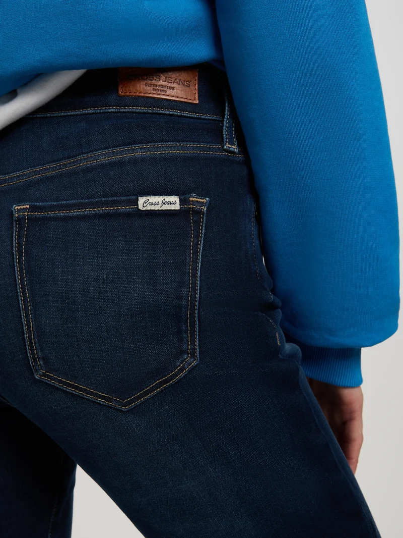 CROSS JEANS - ANYA Soft Flex Jeans, Slim Fit, High-Waist, Dark Blue