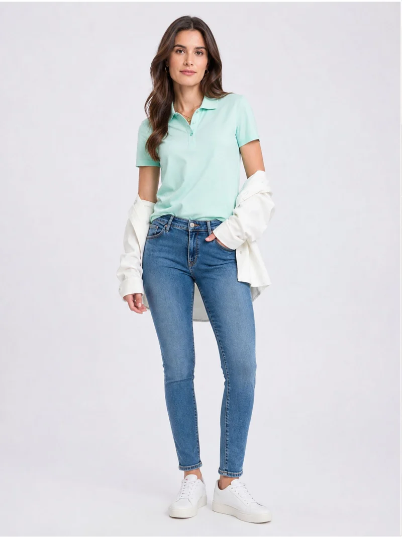 CROSS JEANS - ANYA Jeans, Slim Fit, High-Waist, Mid Blue