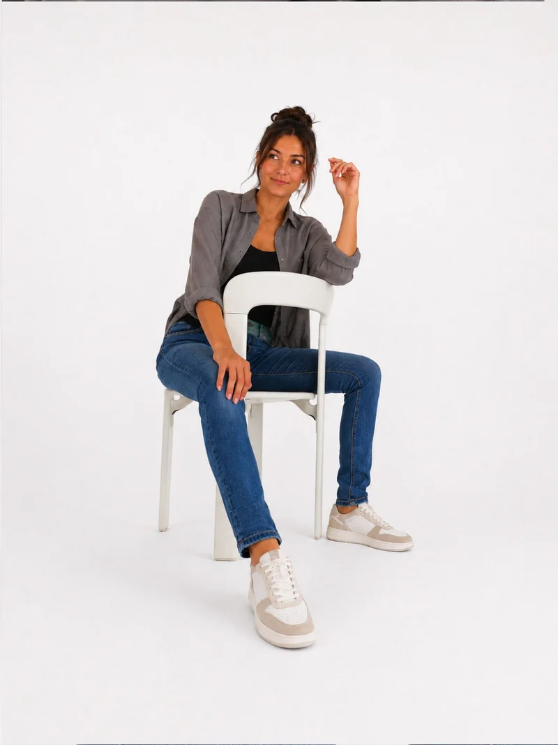 CROSS JEANS - ALAN, Skinny Fit, Mid-Waist, Sky Blue Used