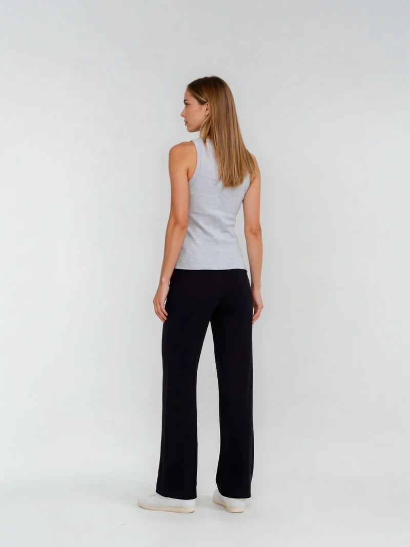BOGILVY - EMMA, Wide Leg, Sweatpants, High-Waist, Black