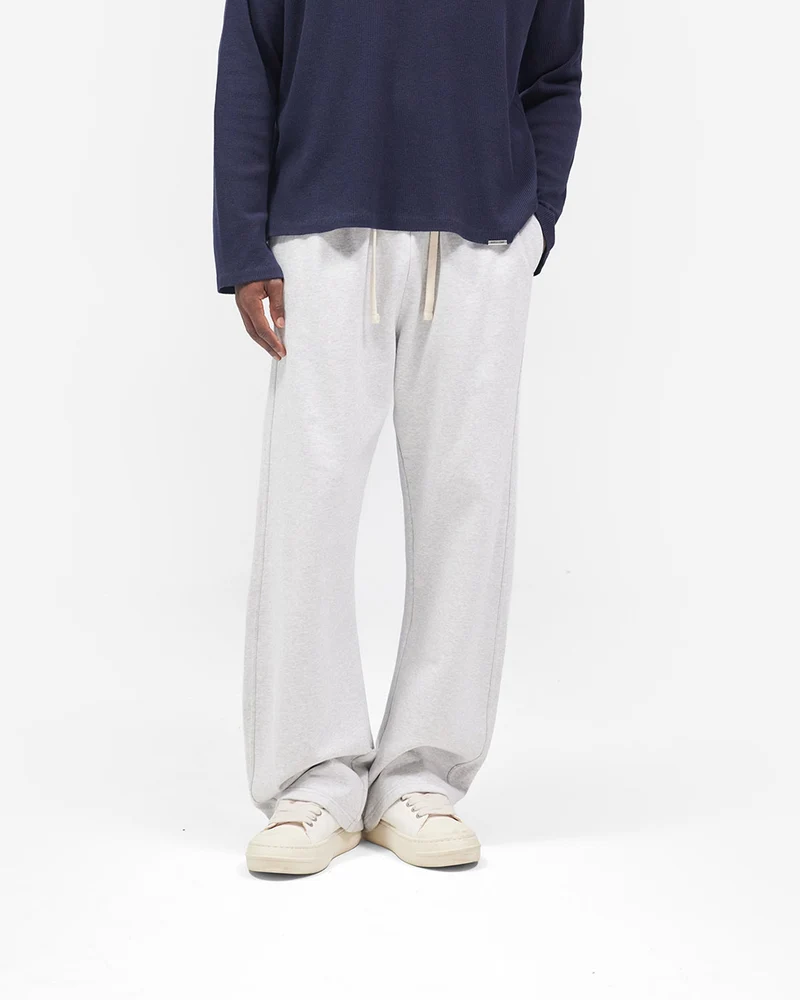 Initial Wide Leg Sweatpants - Ice Grey Marl