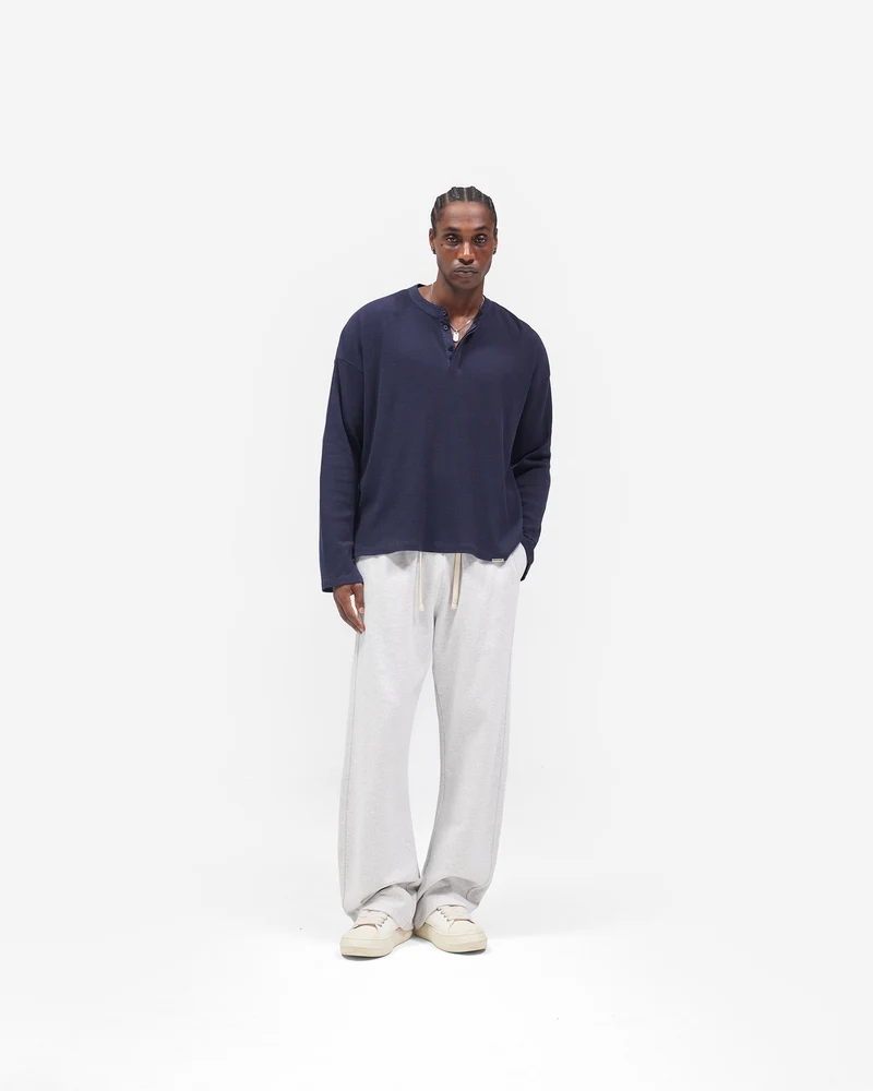 Initial Wide Leg Sweatpants - Ice Grey Marl
