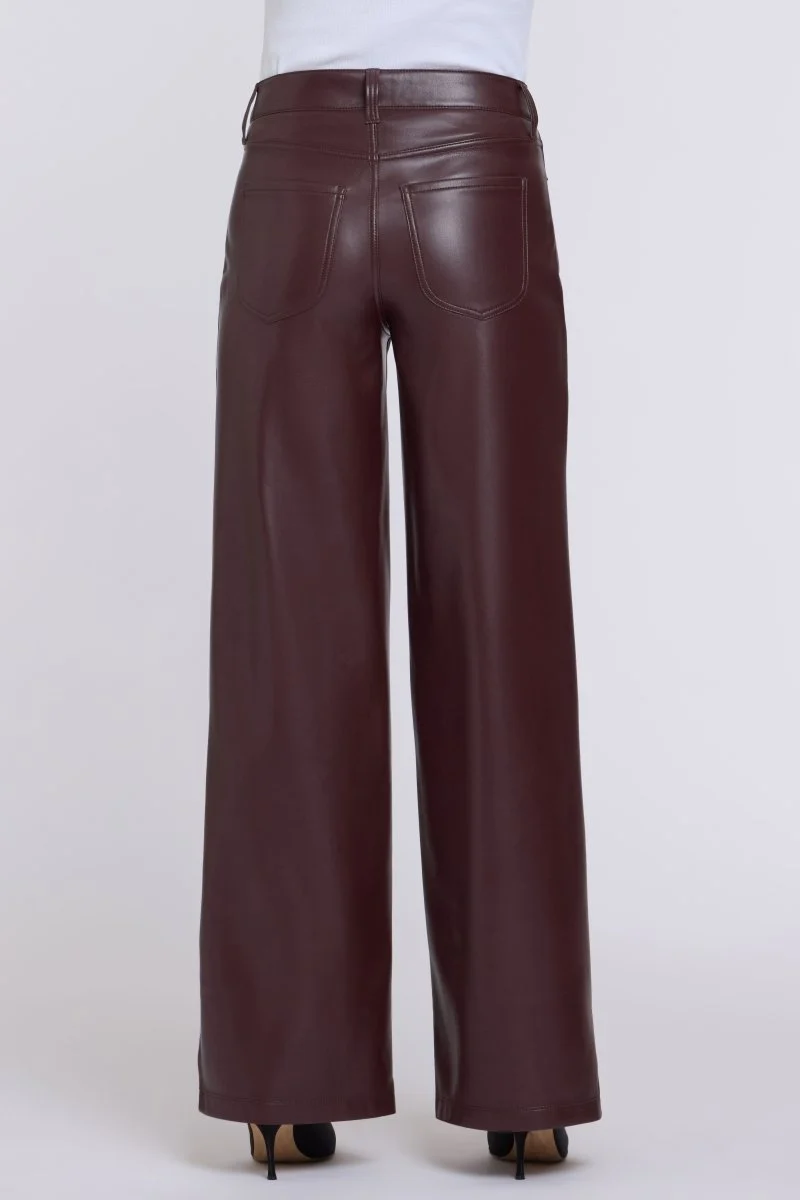Teresa Wide Leg Hose Aus Veganem Stretchleder Sculpt-Her™ | Bitter Chocolate