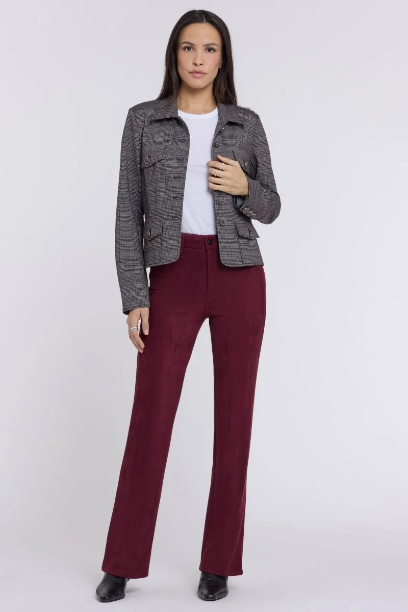 Brooklyn Bootcut Hose aus Velourslederimitat Sculpt-Her™ Kollektion | True Burgundy