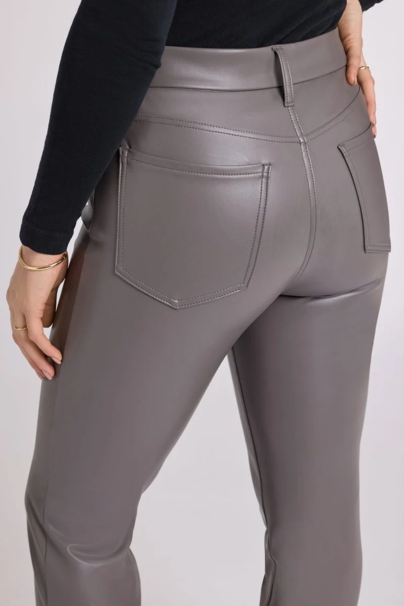 Faux Leather Marilyn Straight Sculpt-Her™ Pants | Falcon