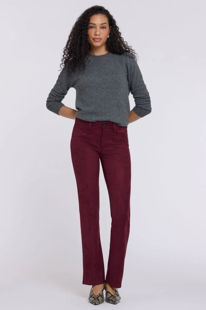 Marilyn Straight Hose aus Velourslederimitat – Sculpt-Her™ Kollektion | True Burgundy