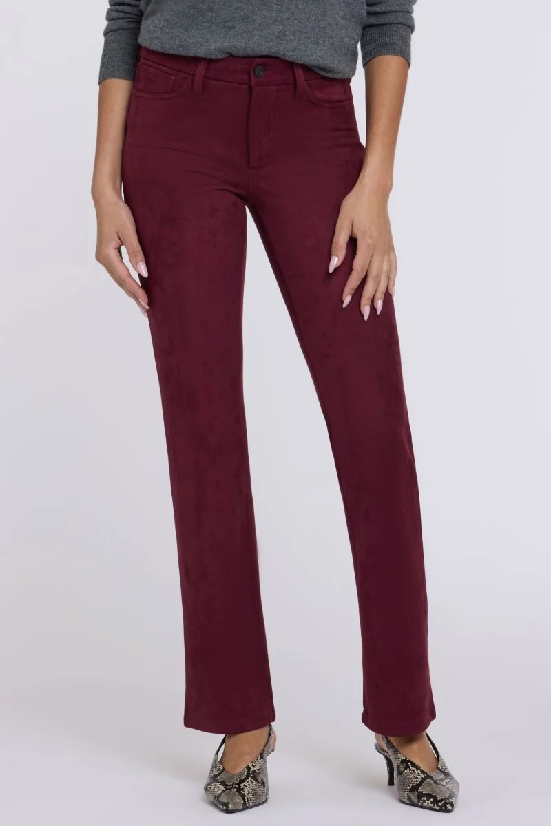 Marilyn Straight Hose aus Velourslederimitat – Sculpt-Her™ Kollektion | True Burgundy