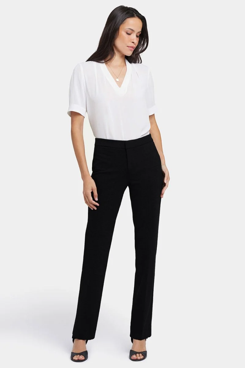 Slim Trouser Pants In Petite In Ponte KnitÜbersetzung:Slim Trouser Pants In Petite In | Black