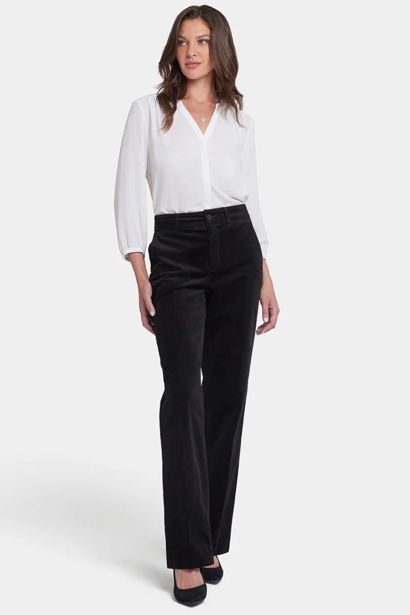 Straight Pants in Velveteen | Black