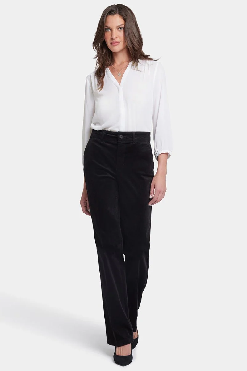 Straight Pants in Velveteen | Black