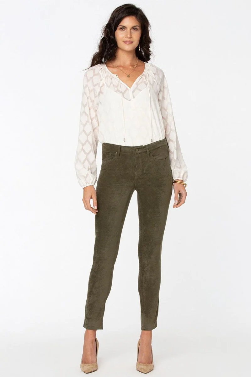 Alina Skinny Grünem Fake-Wildleder | Martini Olive