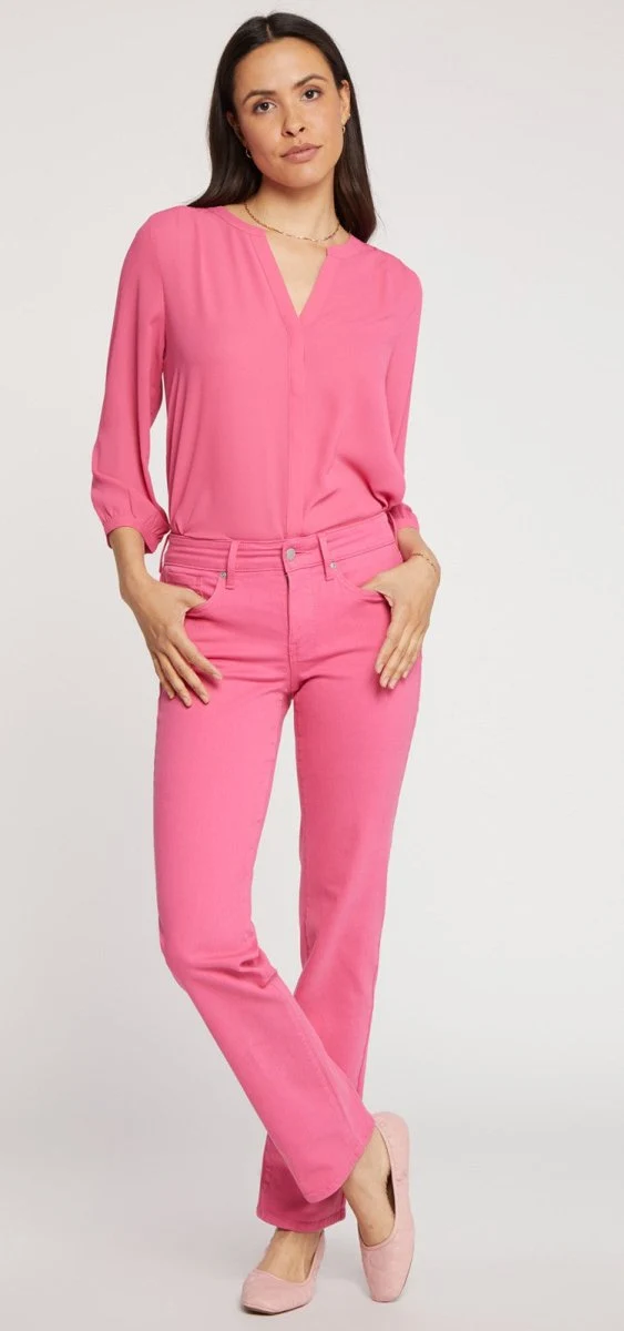 Marilyn Straight Jeans Rosa Premium Denim | Pink Peony