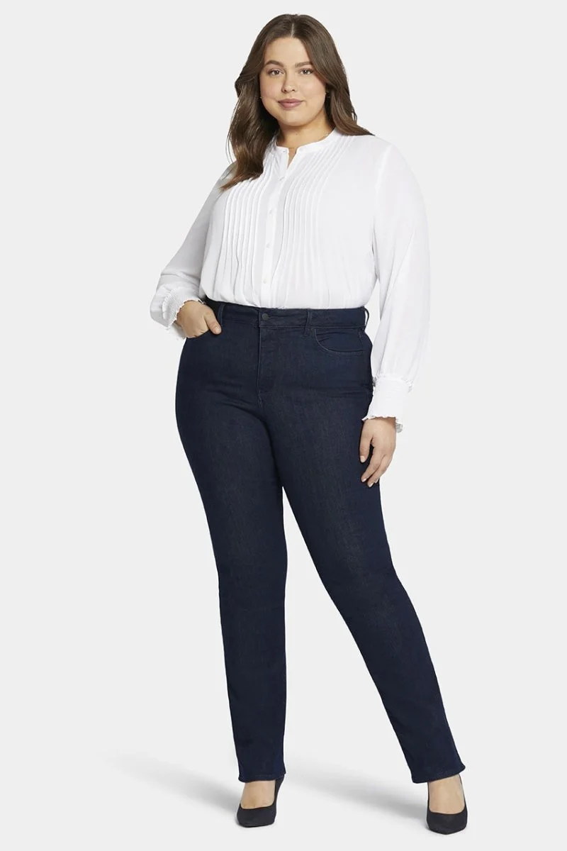 Marilyn Straight Jeans Plus Dunkelblauem Premium Denim | Rinse