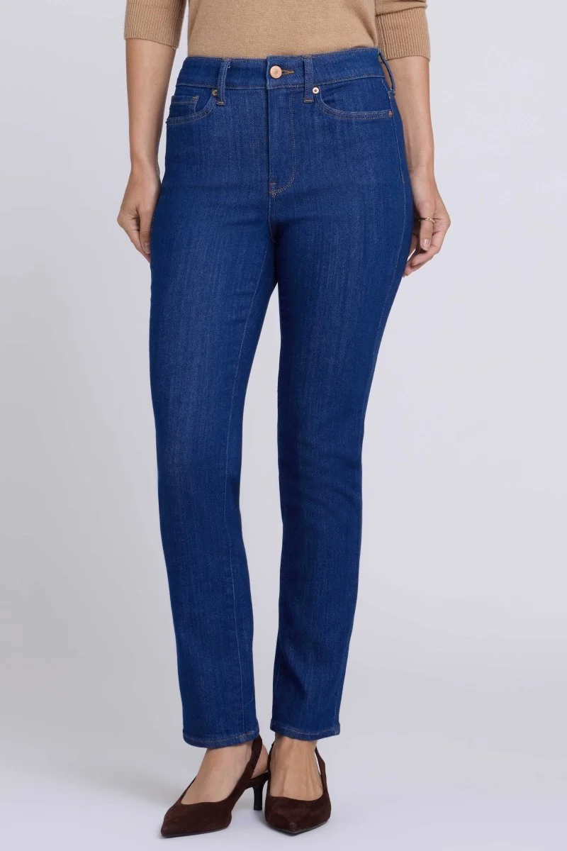 Sheri Slim Straight Jeans mit High Waist | Blue Rinse