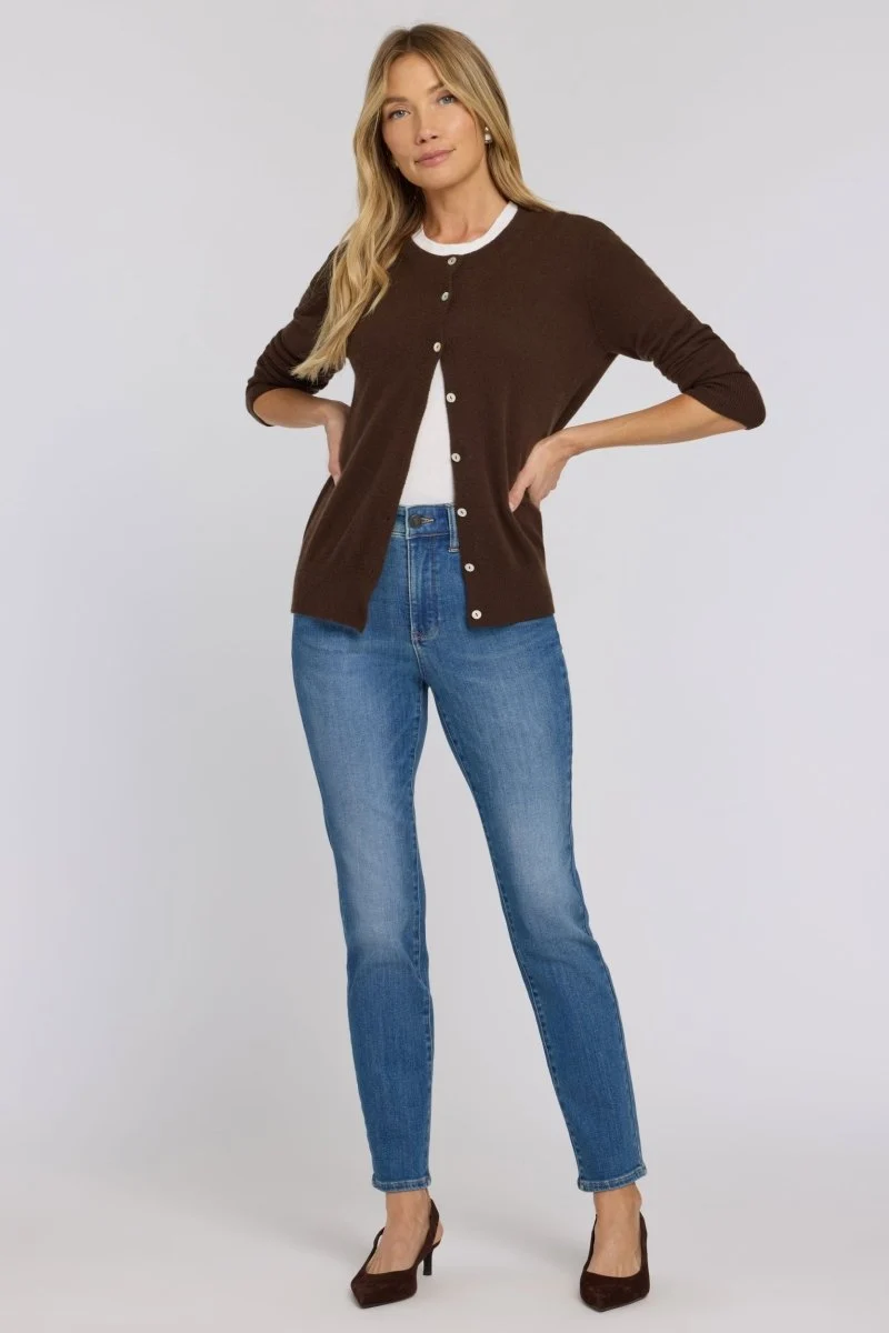 Sheri Slim Straight Jeans mit High Waist | Agave