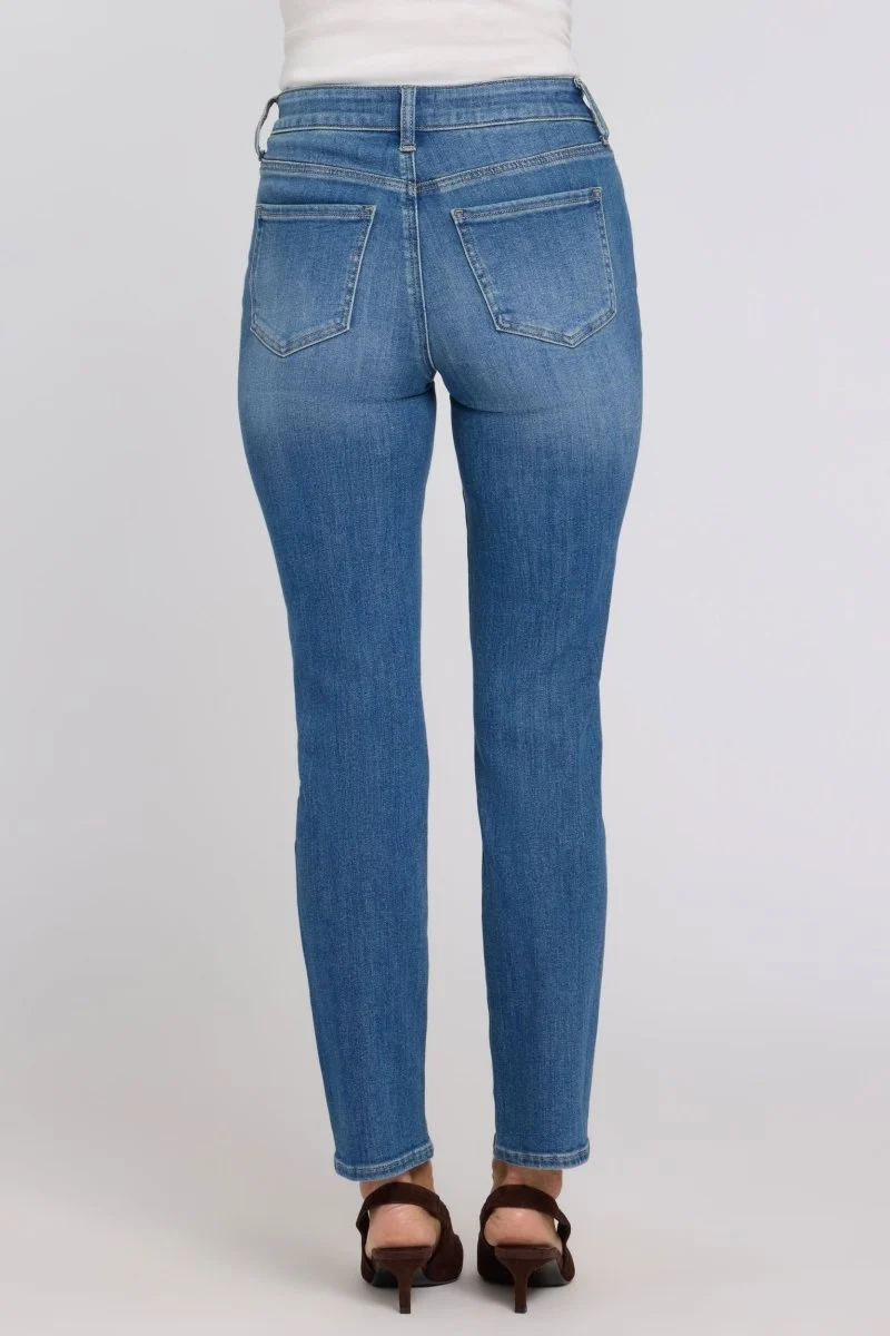 Sheri Slim Straight Jeans mit High Waist | Agave