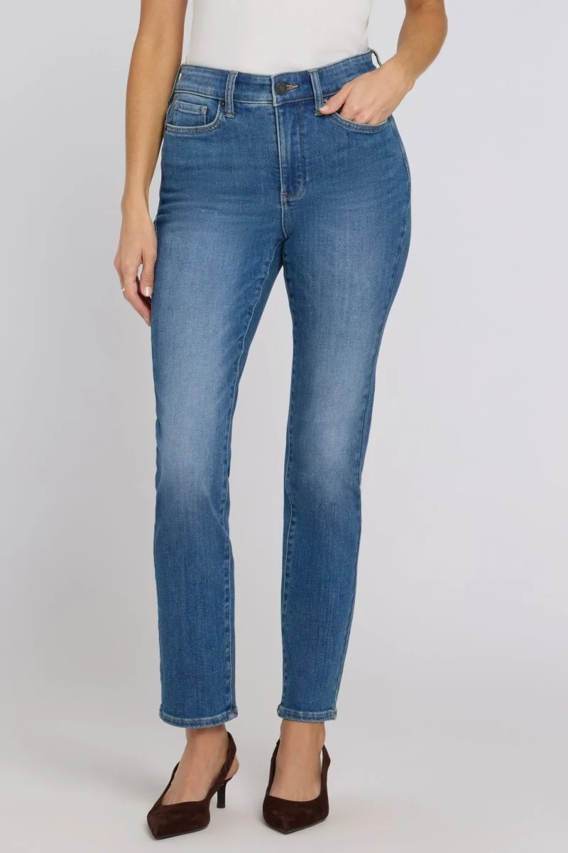 Sheri Slim Straight Jeans mit High Waist | Agave