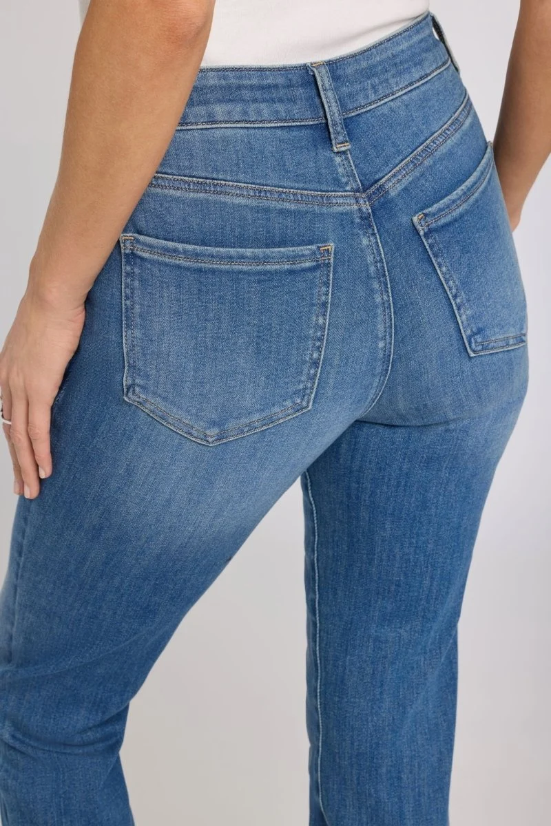 Sheri Slim Straight Jeans mit High Waist | Agave