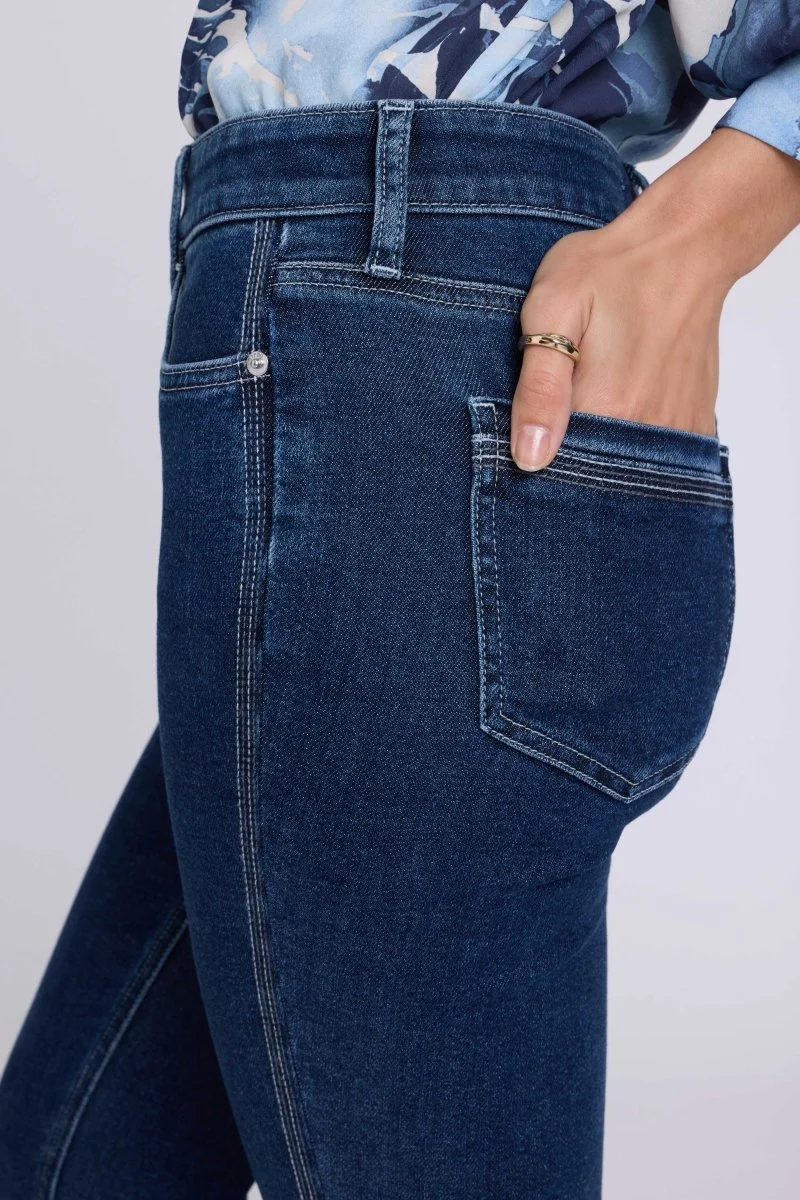 Sheri Slim Straight Jeans mit High Waist | Dark Stone