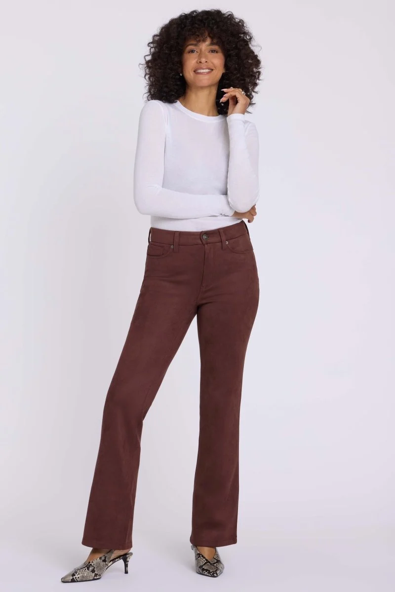 Brooklyn Bootcut Hose aus Velourslederimitat Sculpt-Her™ Kollektion | Chocolate Fondant