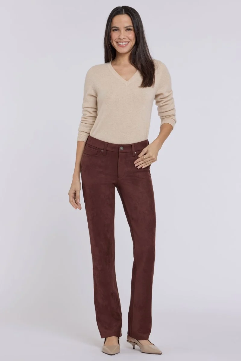 Marilyn Straight Hose aus Velourslederimitat – Sculpt-Her™ Kollektion | Chocolate Fondant