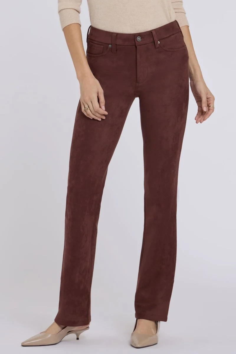 Marilyn Straight Hose aus Velourslederimitat – Sculpt-Her™ Kollektion | Chocolate Fondant