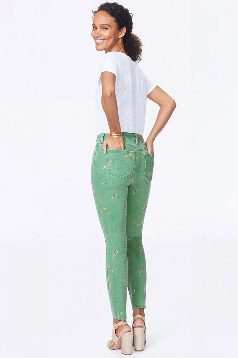 Ami Skinny Jeans Grünem Twill | Native Floral Vanilla