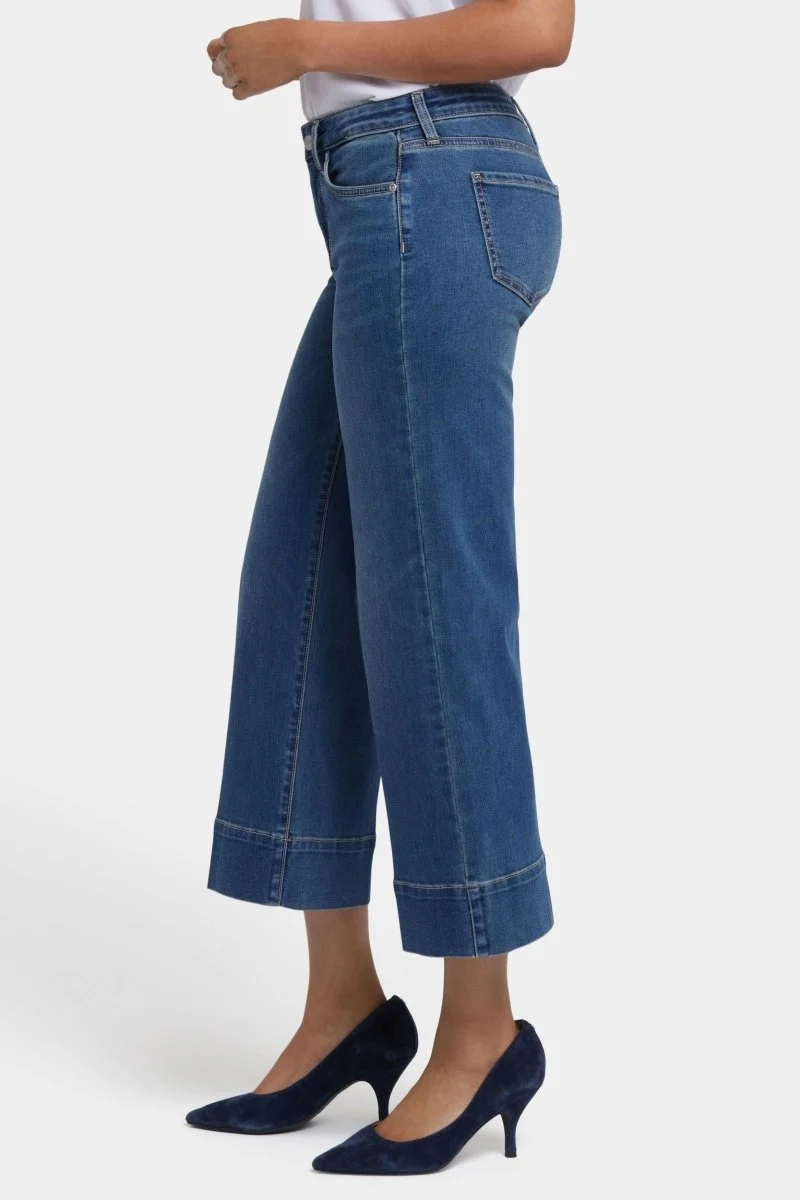 Teresa Wide Leg Knöcheljeans mit 3" Säumen | Valencia Surf