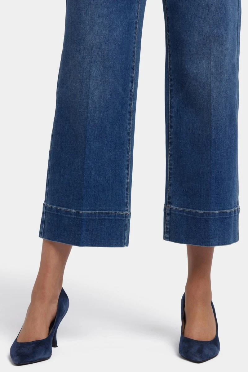 Teresa Wide Leg Knöcheljeans mit 3" Säumen | Valencia Surf