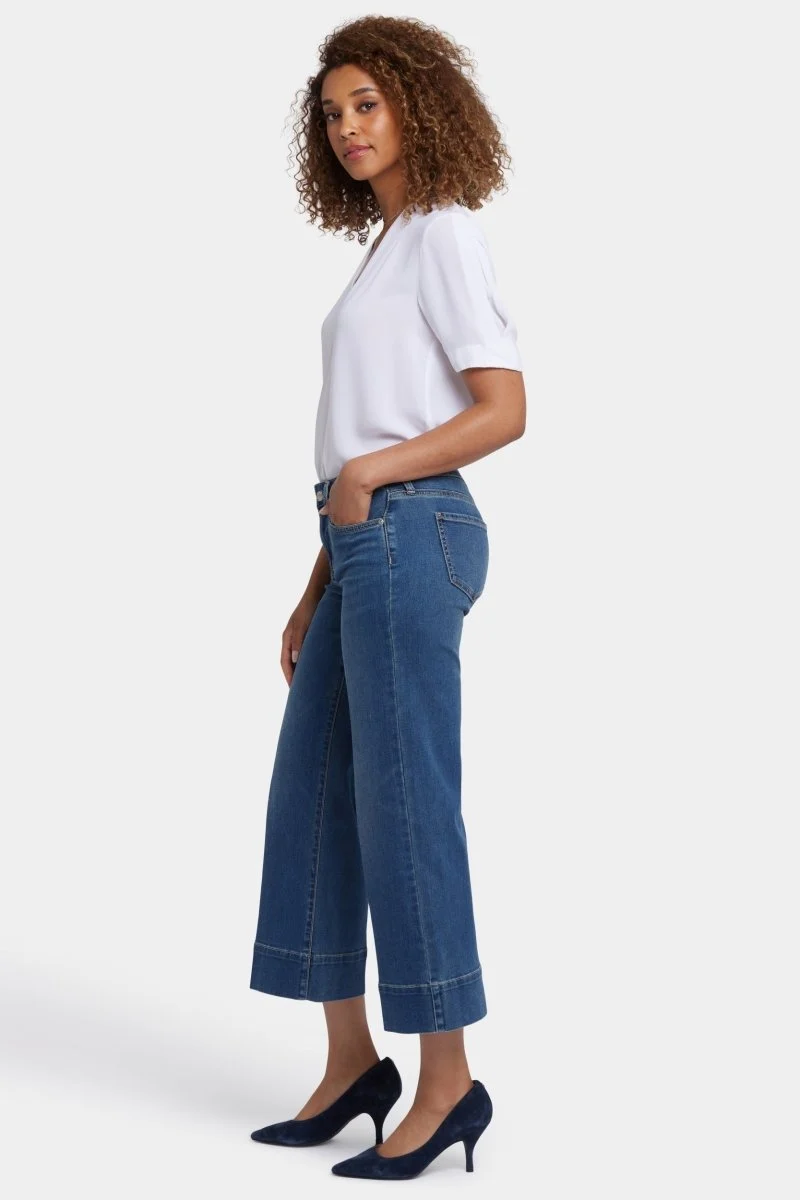 Teresa Wide Leg Knöcheljeans mit 3" Säumen | Valencia Surf