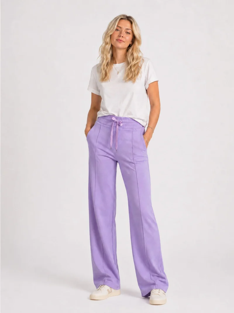 BOGILVY - EMMA, Wide Leg, Sweatpants, High-Waist, Light Purple