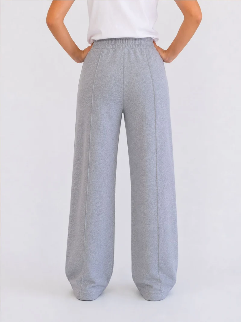 BOGILVY - EMMA, Wide Leg, Sweatpants, High-Waist, Grey