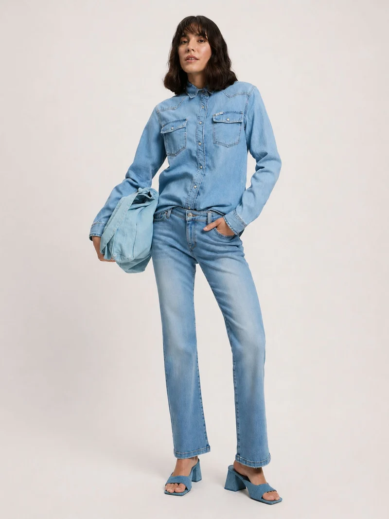 CROSS JEANS - LAUREN Jeans, Regular Fit, High-Waist, Light Blue