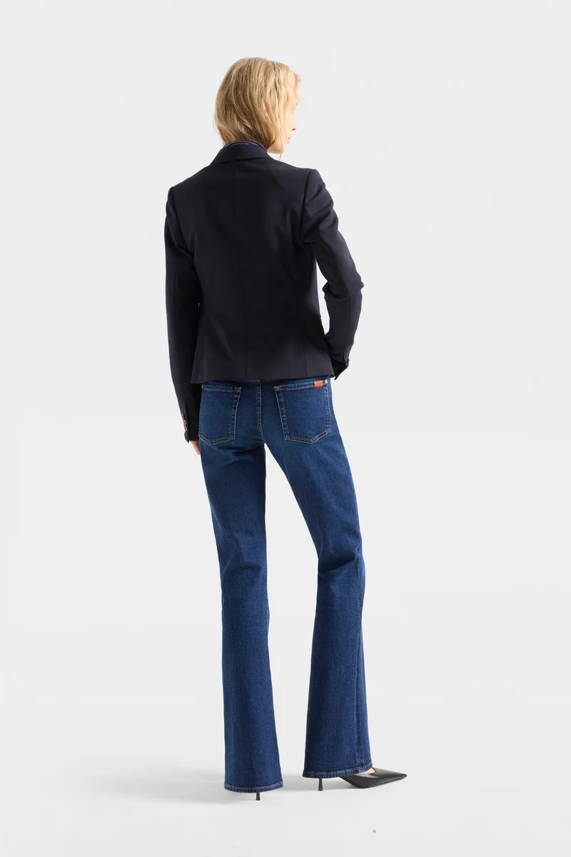 Oversize Button Down in Navy Stripe