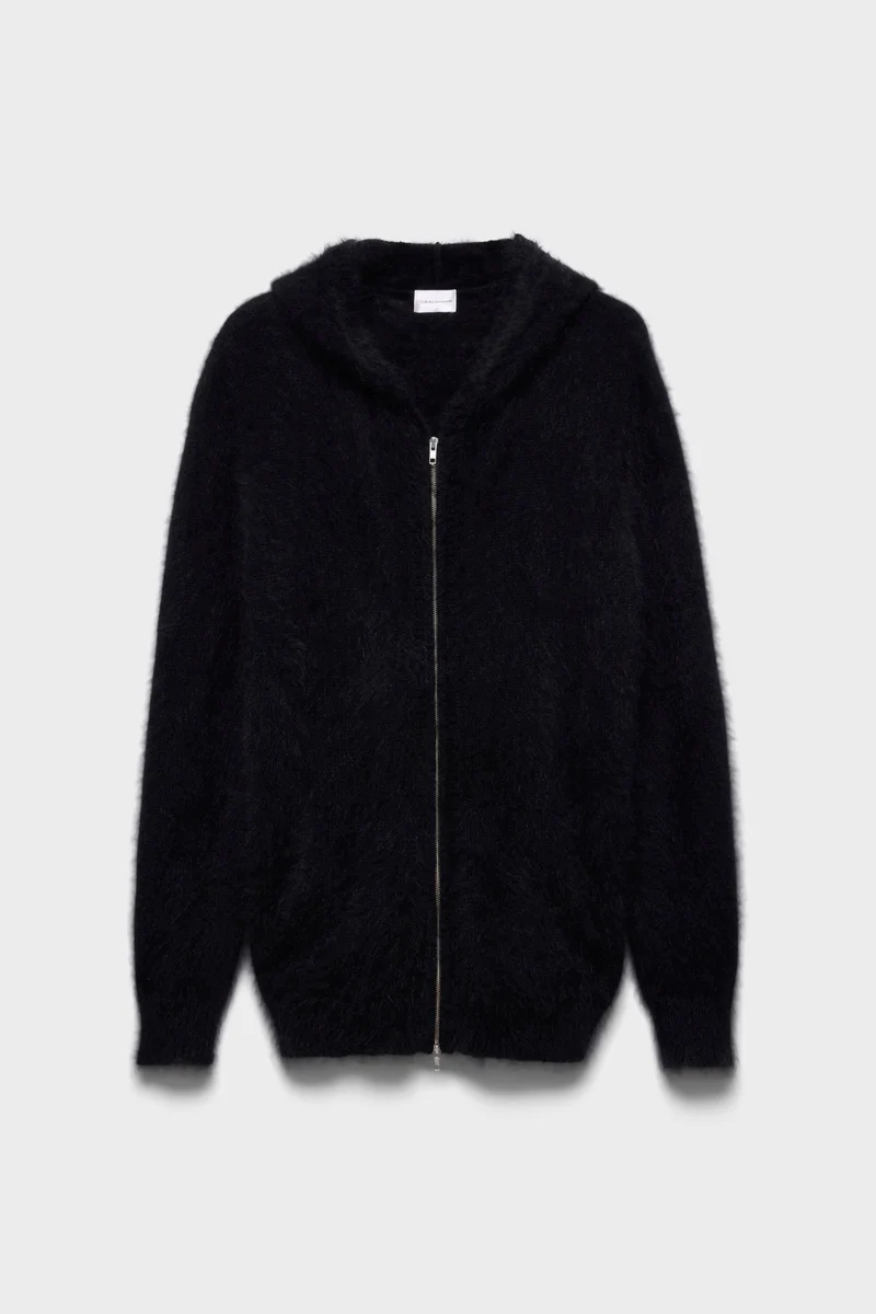 FUZZY ZIP HOODIE in Alpaca Blend Sable