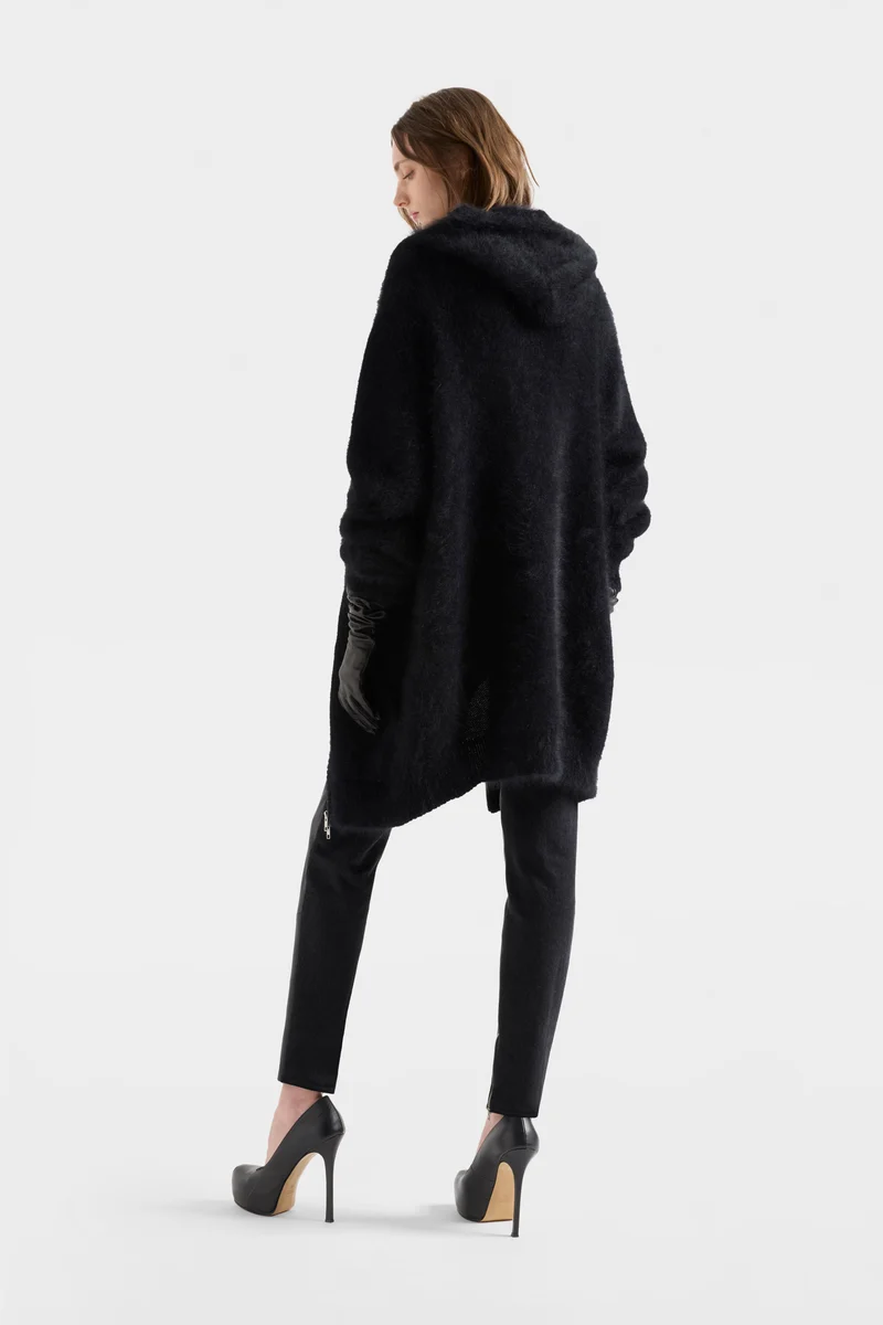 FUZZY ZIP HOODIE in Alpaca Blend Sable