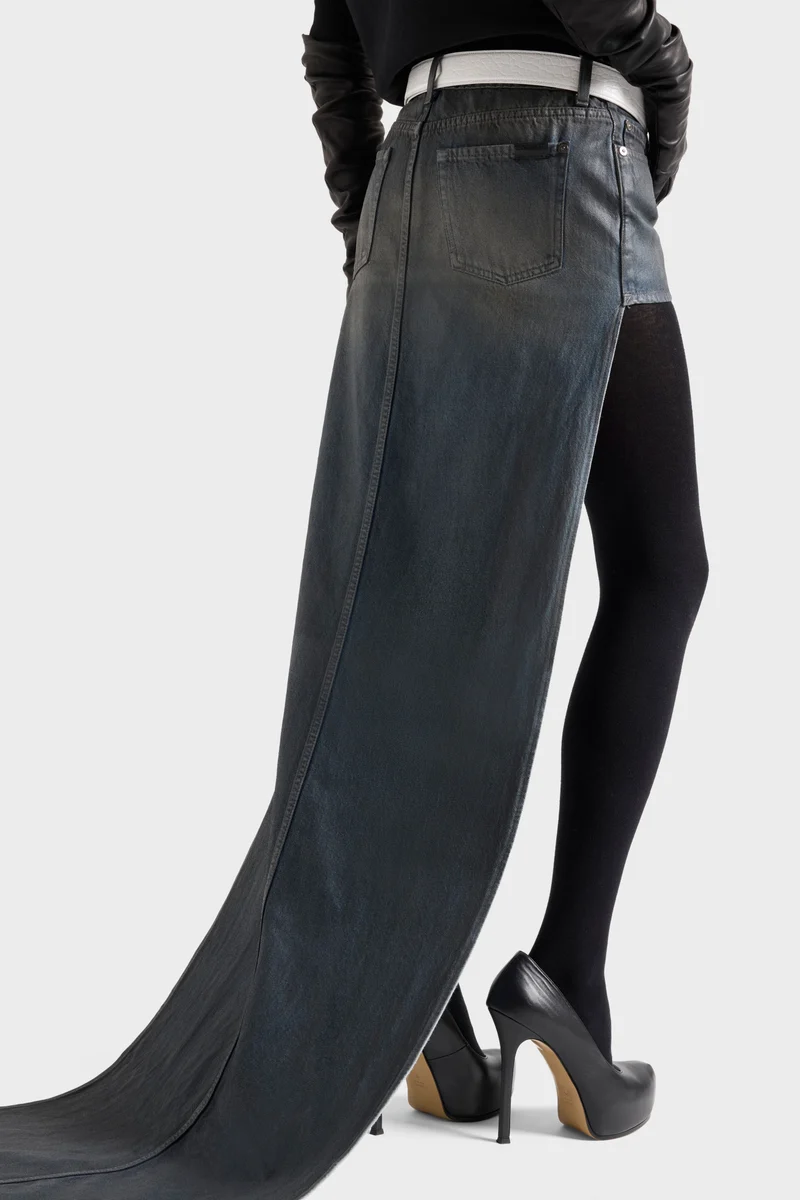 ASYMETRIC MINI SKIRT in Denim Nolita